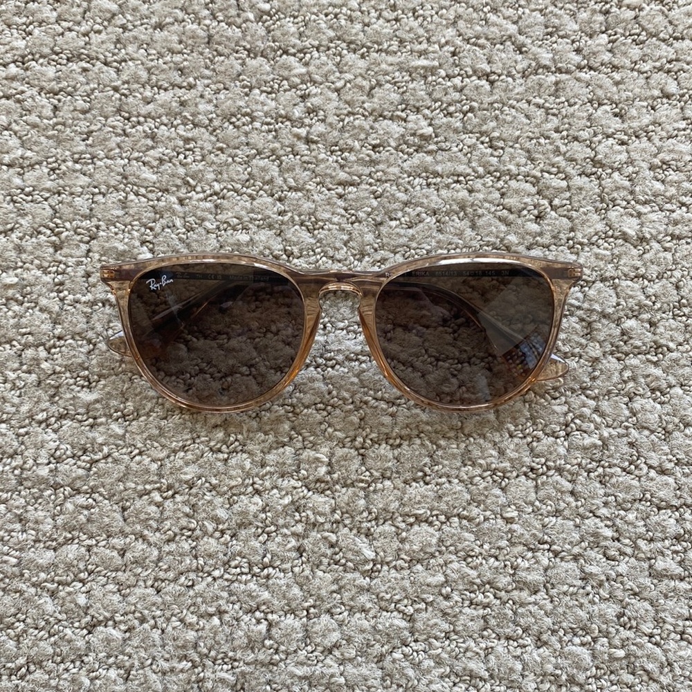 Ray-Ban Women’s ERIKA- Translucent Brown Frame Sunglasses with Dark Brown Lenses